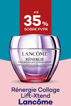 Novo Creme R&eacute;nergie Collage Lift-Xtend da marca Lanc&ocirc;me com destaque promocional de 35% sobre pre&ccedil;o de Venda ao P&uacute;blico Recomendado
